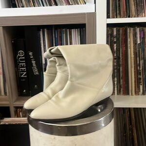 Slouchy cream leather boots size 9